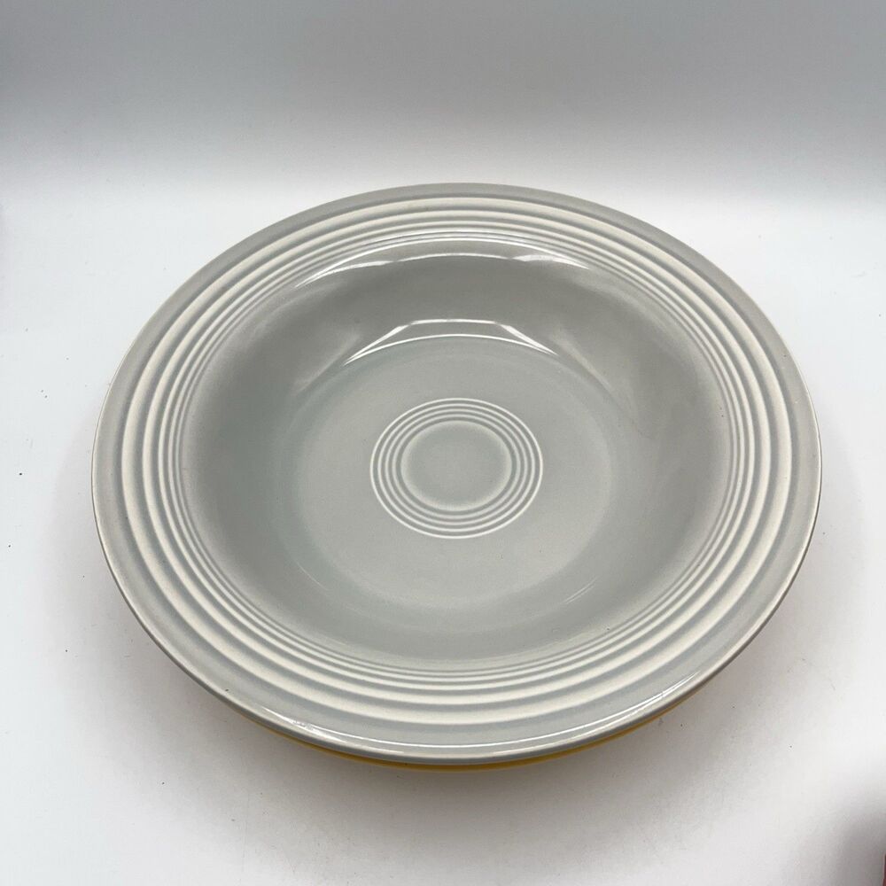 Vintage FIESTA GREY And YELLOW  8 1/4" Bowl - Set Of 2
